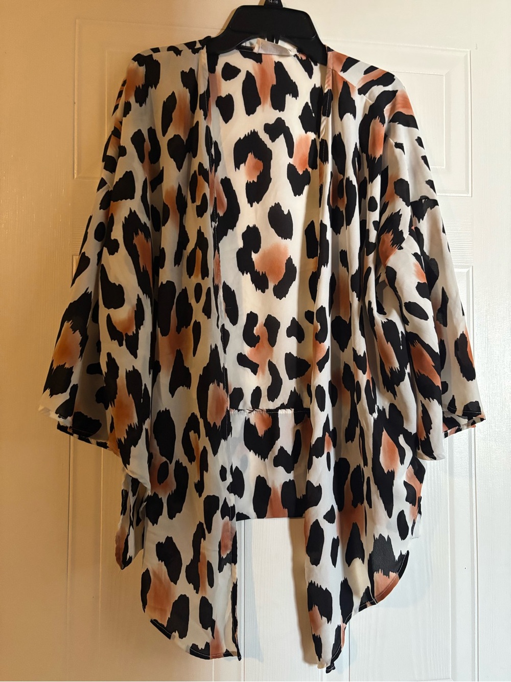 Leopard Print Open Front Women's Kimono - Black & Brown